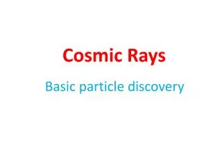 Cosmic Rays