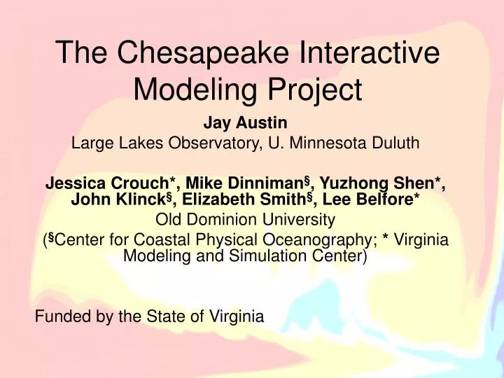 the chesapeake interactive modeling project