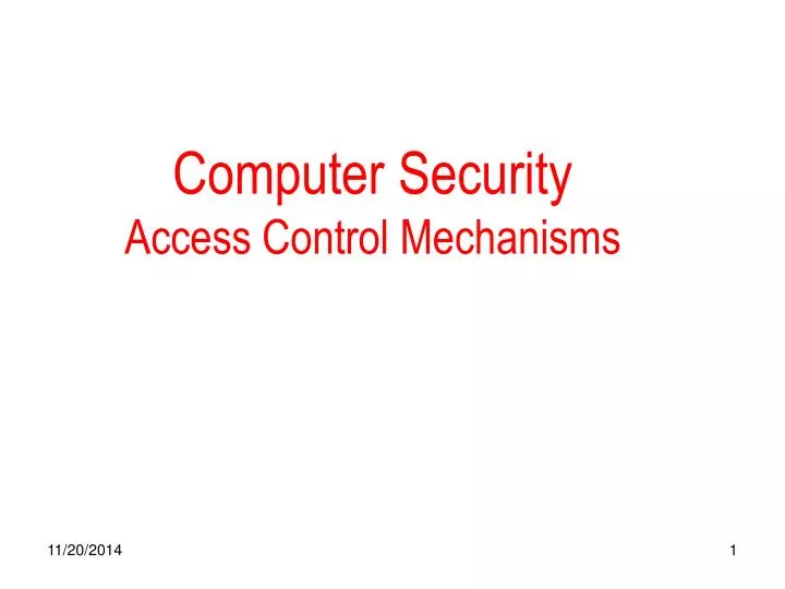 computer security access control mechanisms