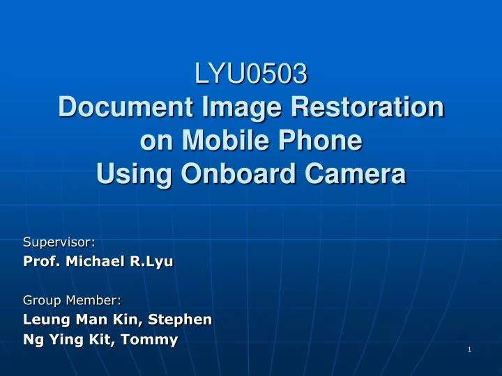 lyu0503 document image restoration on mobile phone using onboard camera
