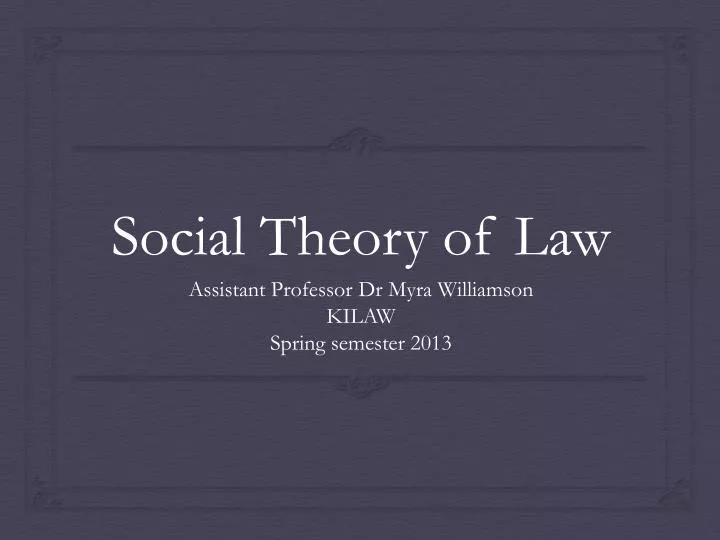 social theory of law