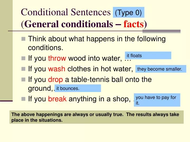 conditional sentences general conditionals facts
