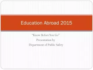 Education Abroad 2015