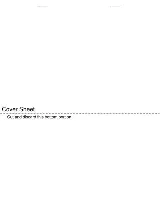 Cover Sheet