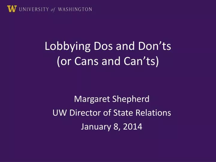 lobbying dos and don ts or cans and can ts