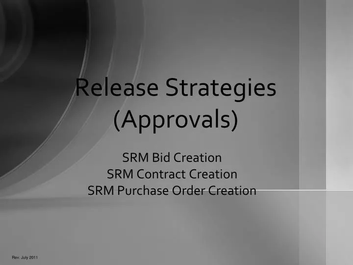 release strategies approvals