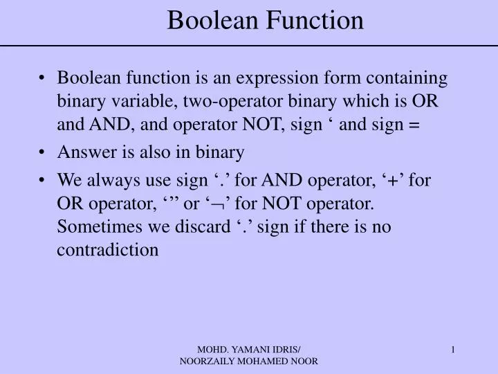 boolean function