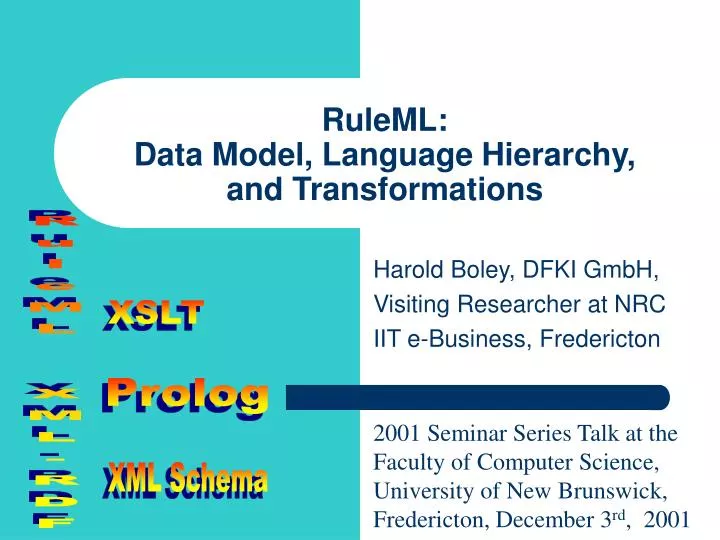 ruleml data model language hierarchy and transformations