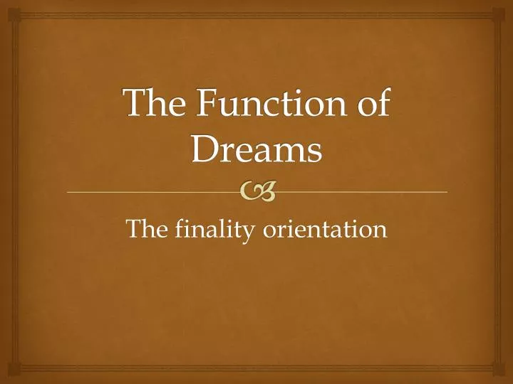 the function of dreams
