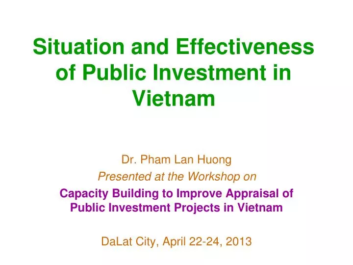 situation and effectiveness of public investment in vietnam