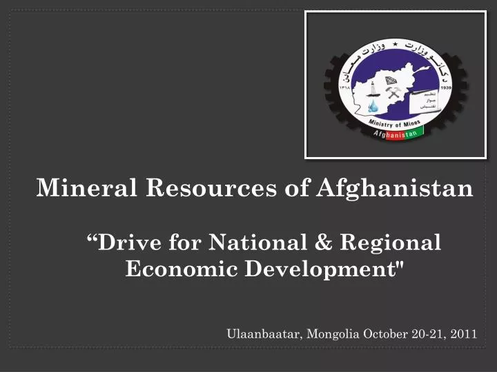 mineral resources of afghanistan drive for national regional economic development