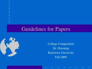 Guidelines for Papers