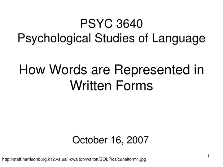 psyc 3640 psychological studies of language how words are represented in written forms