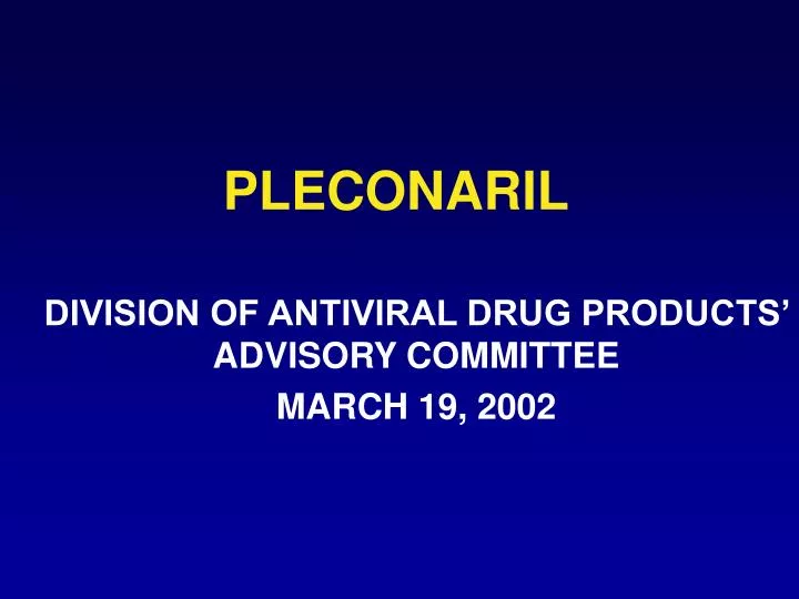 division of antiviral drug products advisory committee march 19 2002
