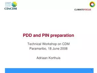 PDD and PIN preparation