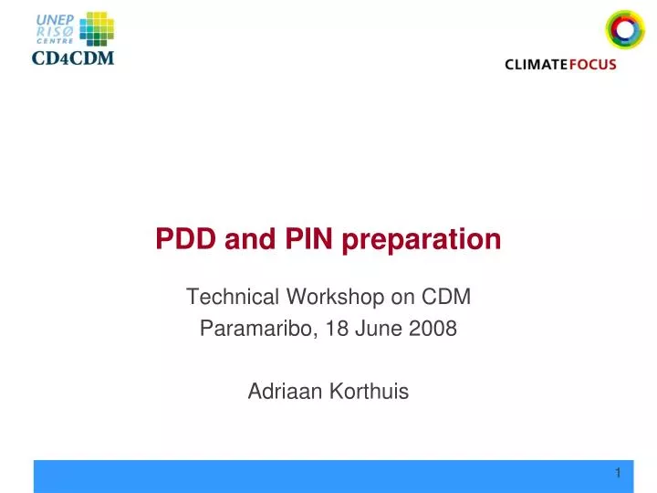 pdd and pin preparation