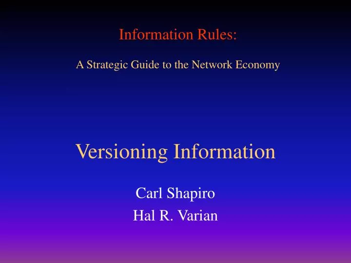 versioning information