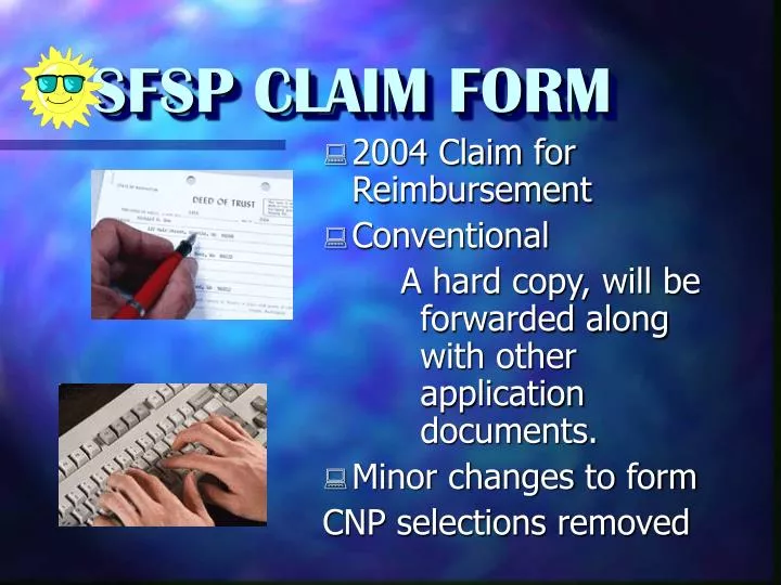 sfsp claim form