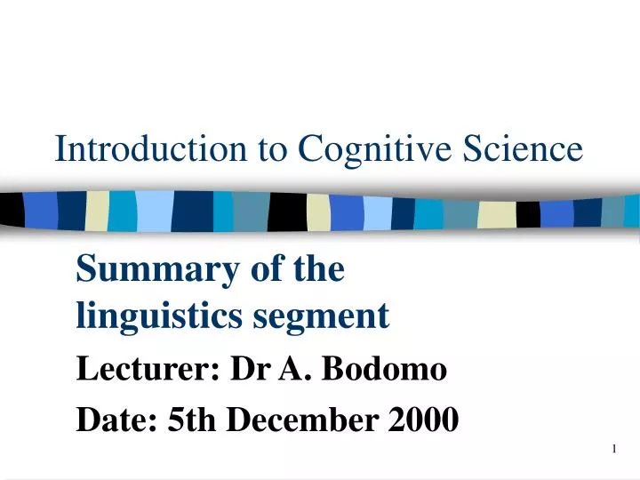 introduction to cognitive science