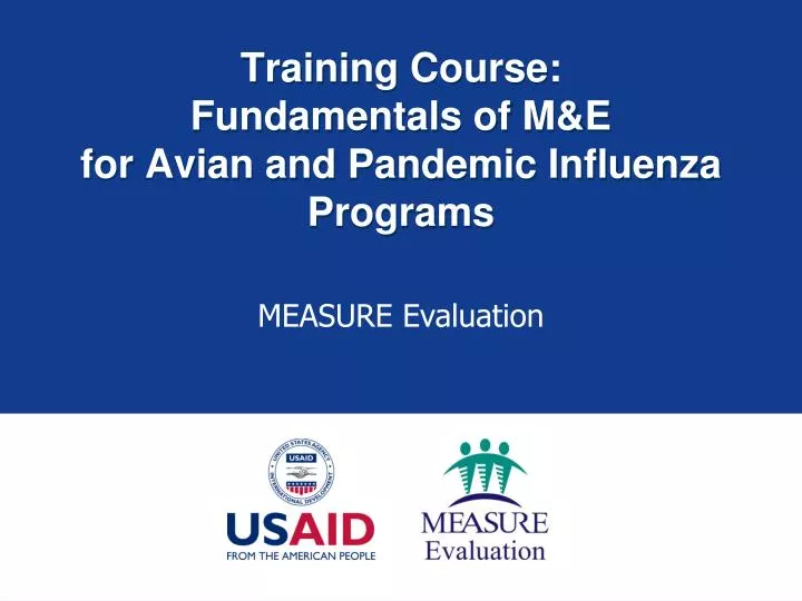 training course fundamentals of m e for avian and pandemic influenza programs