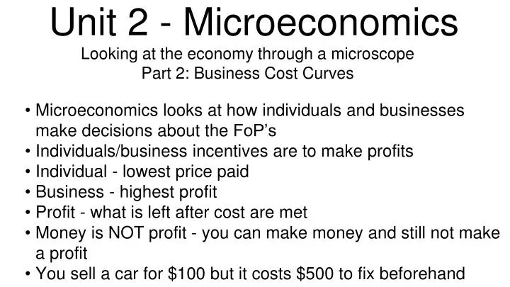 unit 2 microeconomics