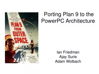 Porting Plan 9 to the PowerPC Architecture