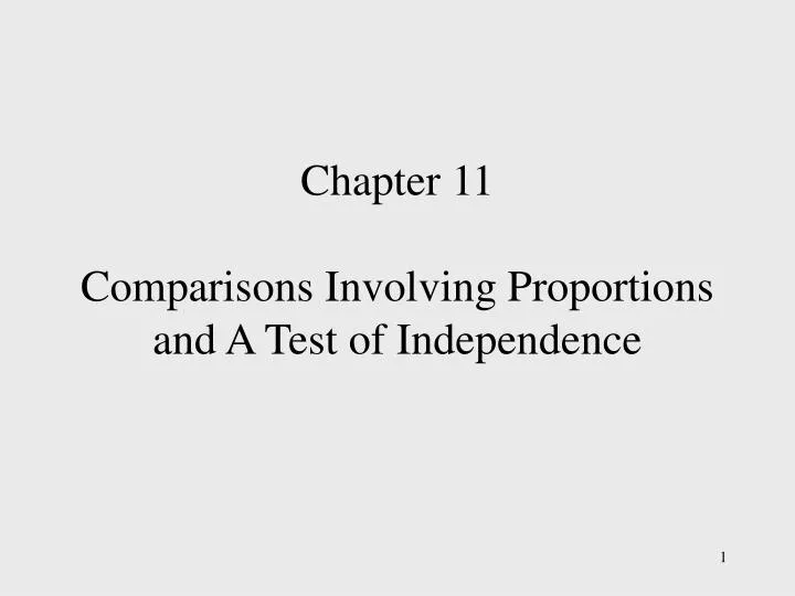 chapter 11 comparisons involving proportions and a test of independence