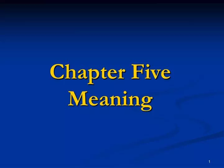 chapter five meaning
