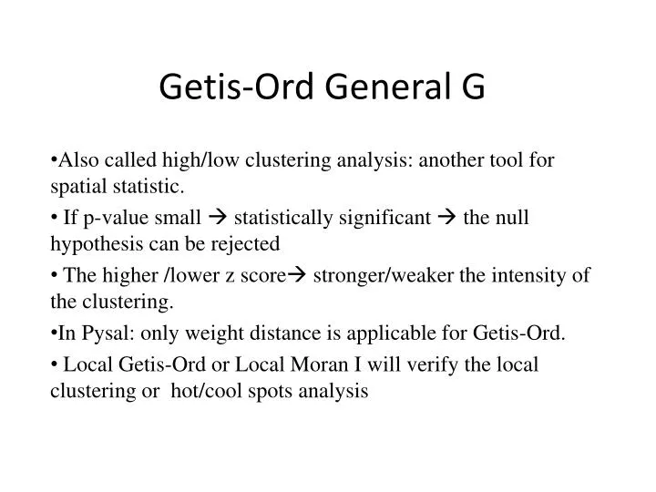 getis ord general g