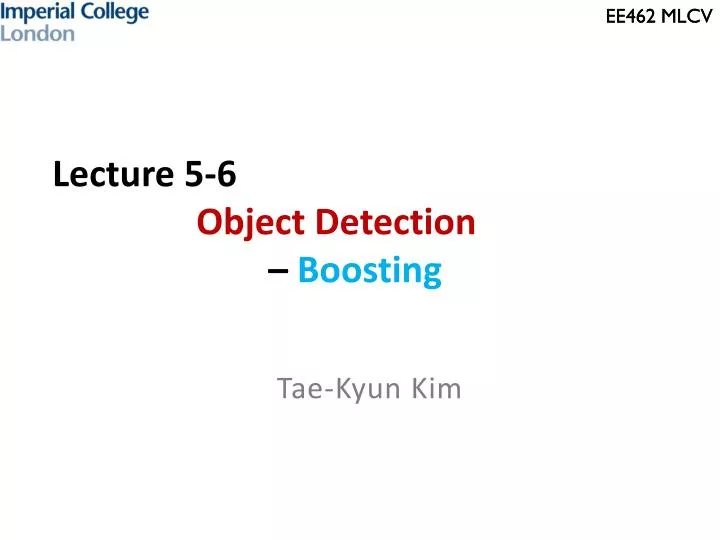 lecture 5 6 object detection boosting