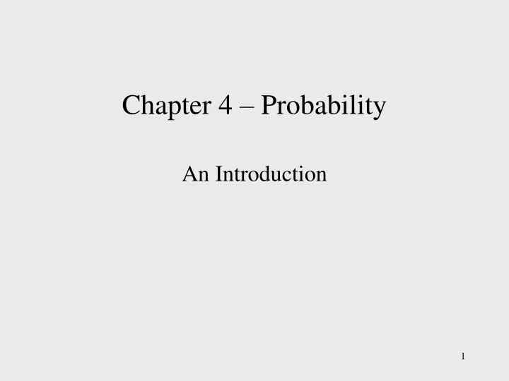 chapter 4 probability