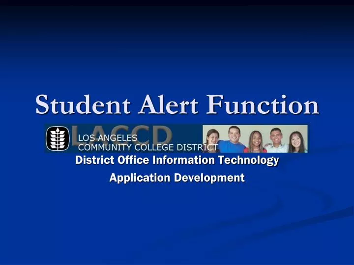 student alert function