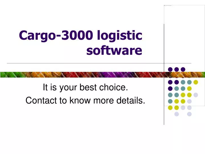cargo 3000 logistic software