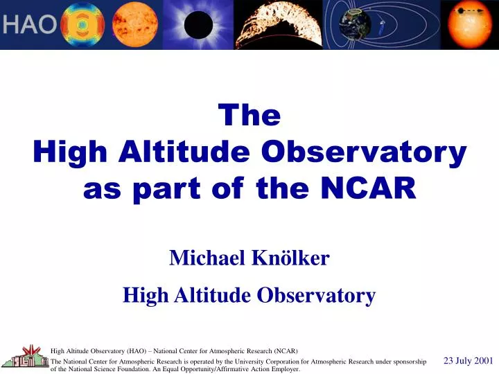 the high altitude observatory as part of the ncar