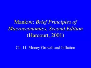 Mankiw: Brief Principles of Macroeconomics, Second Edition (Harcourt, 2001)