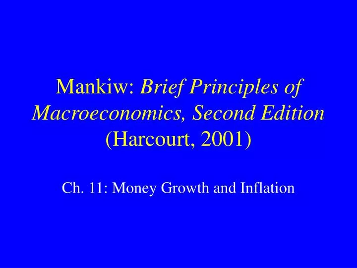 mankiw brief principles of macroeconomics second edition harcourt 2001