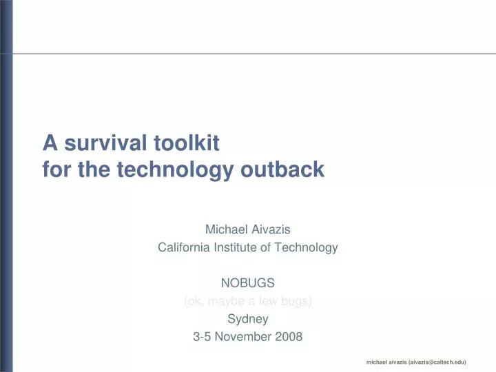 a survival toolkit for the technology outback