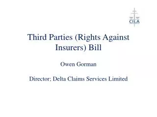 Third Parties (Rights Against Insurers) Bill