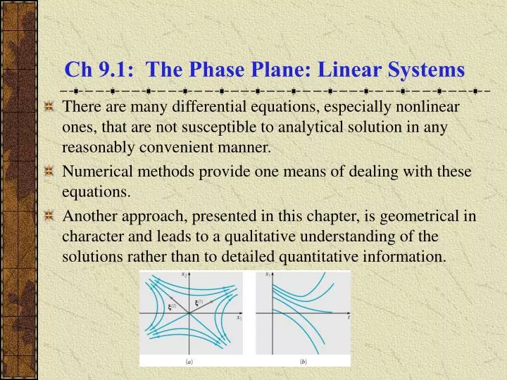 ch 9 1 the phase plane linear systems