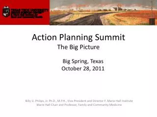 Action Planning Summit The Big Picture
