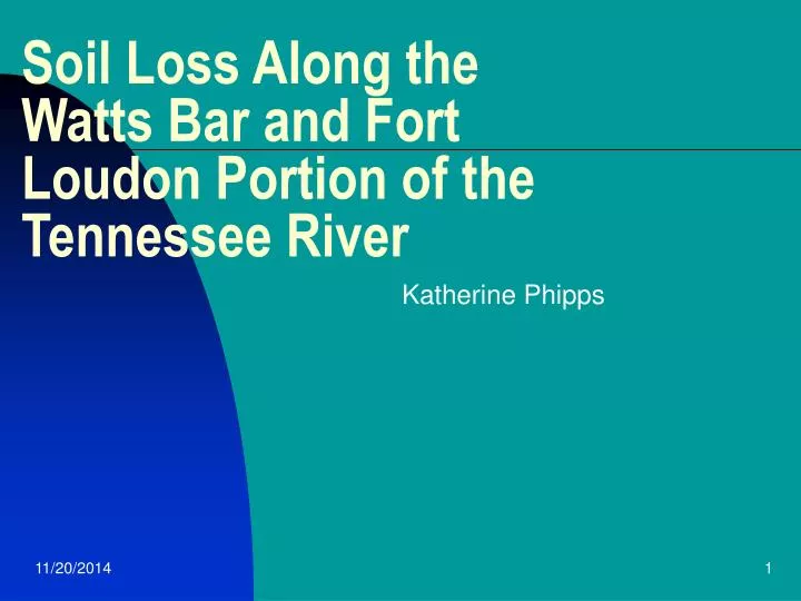 soil loss along the watts bar and fort loudon portion of the tennessee river