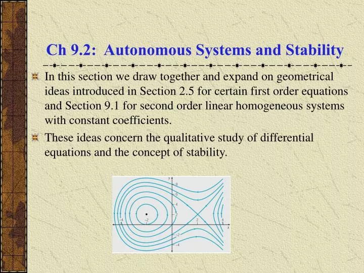 ch 9 2 autonomous systems and stability