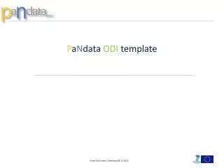 P a N data ODI template