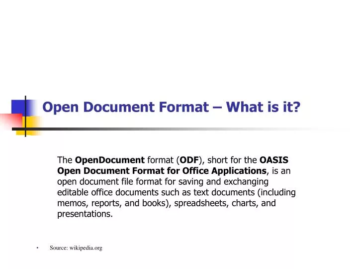 open document format what is it