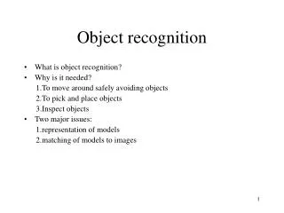 Object recognition
