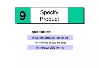 specify product