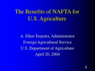 The Benefits of NAFTA for U.S. Agriculture