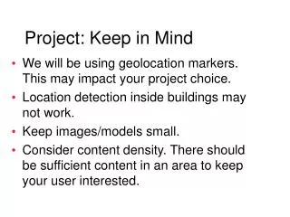 Project: Keep in Mind
