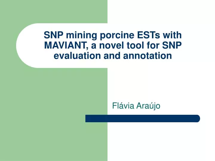 snp mining porcine ests with maviant a novel tool for snp evaluation and annotation