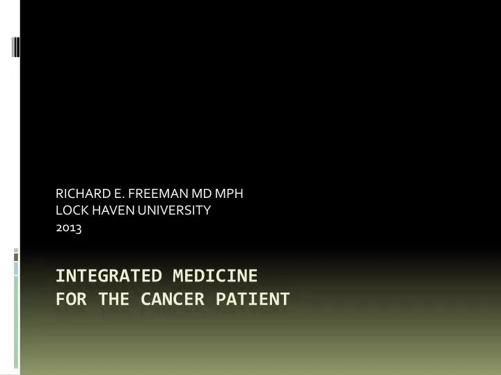 richard e freeman md mph lock haven university 2013